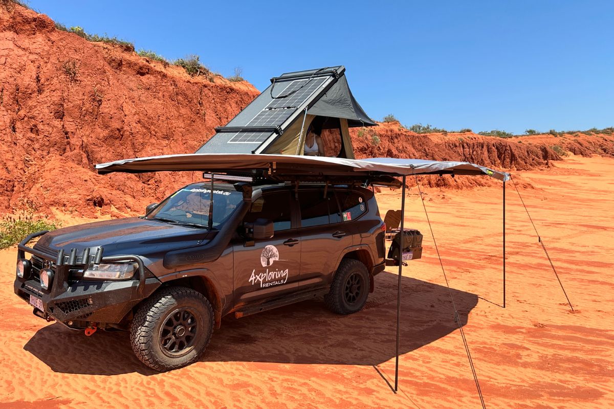 Fully equipped 4WD with camping setup, perfect for Broome adventures