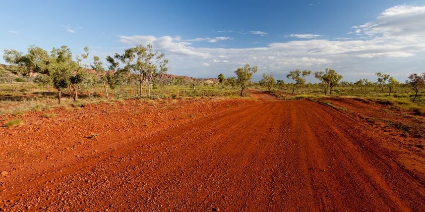 Red dirt track 4wd travel Australia